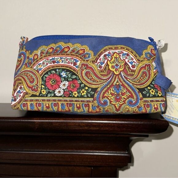 MARAT D’AVIGNON Floral Red White Blue French Artisan Cosmetic Toiletry Bag - Picture 2 of 11